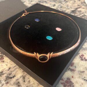 Multi Gemstone 17.50 ctw 5 Interchangeable stone with Choker Necklace